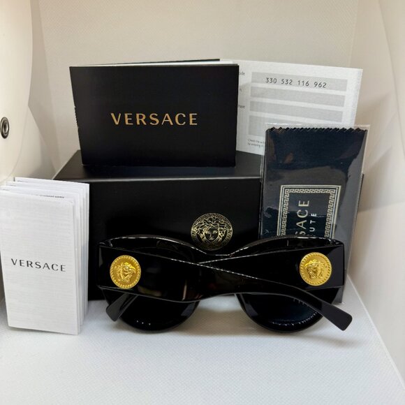 Versace Women’s Designer Sunglasses – Black & Gold Medusa - Picture 16 of 16